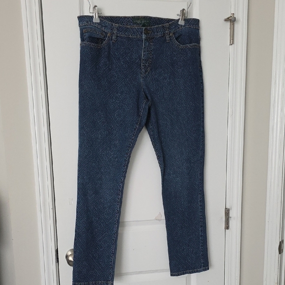 Lauren Ralph Lauren Denim - Lauren Ralph Lauren Patterned Straight Leg Jeans Size 16
